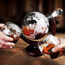 Globe Whiskey Decanter Set – 850ml Handcrafted Glass with 2 Globe Glasses