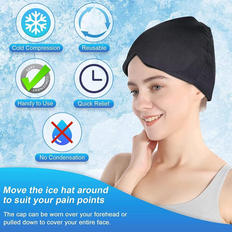 Hot and Cold Migraine Relief  – Head Mask Gel Pack for Headache Swelling Eye Relief