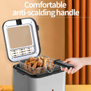 2.5L Mini Electric Deep Fat Fryer – Stainless Steel with Basket & Oil Filter Lid