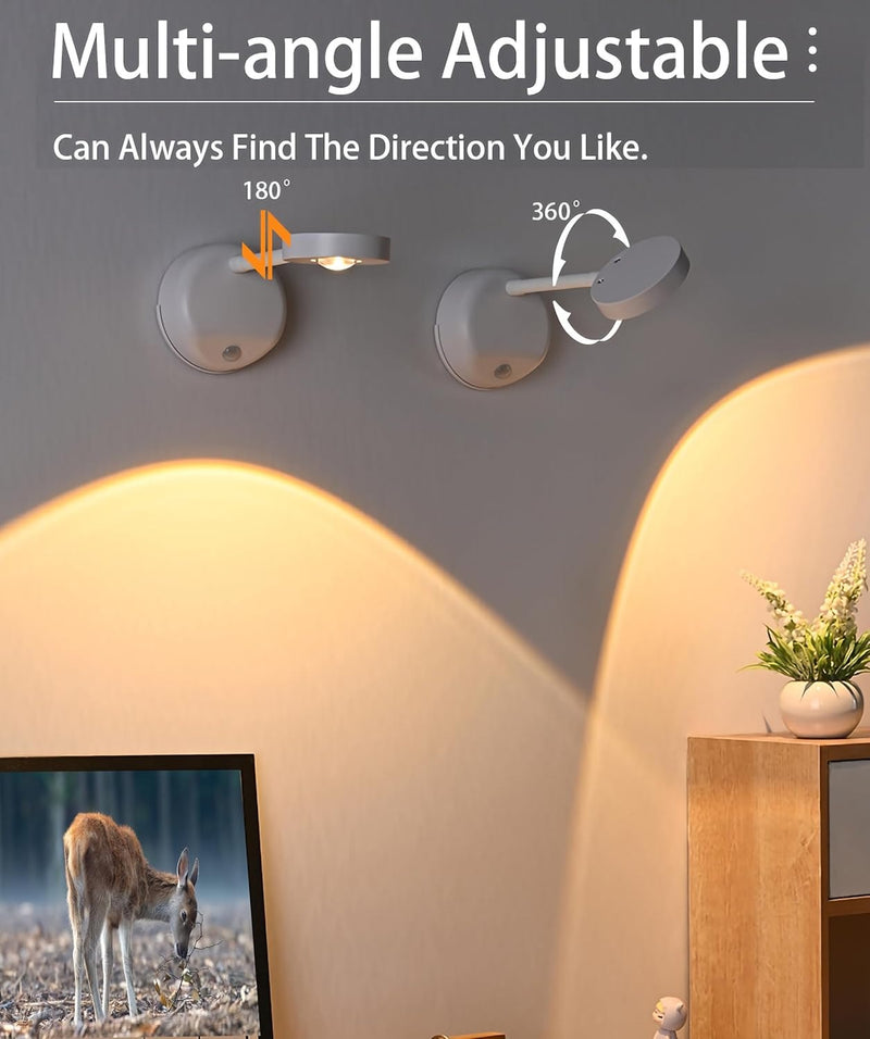 LED Wall Spotlight – 2200mAh Rechargeable Picture Light with 3 Modes & Motion Sensor