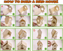 4-Pack DIY Birdhouse Kit for Kids – Build & Paint Wooden Bird Houses Creative Craft Gift