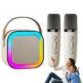 Portable Karaoke Machine – Bluetooth Speaker with 2 Wireless Mics & LED Lights