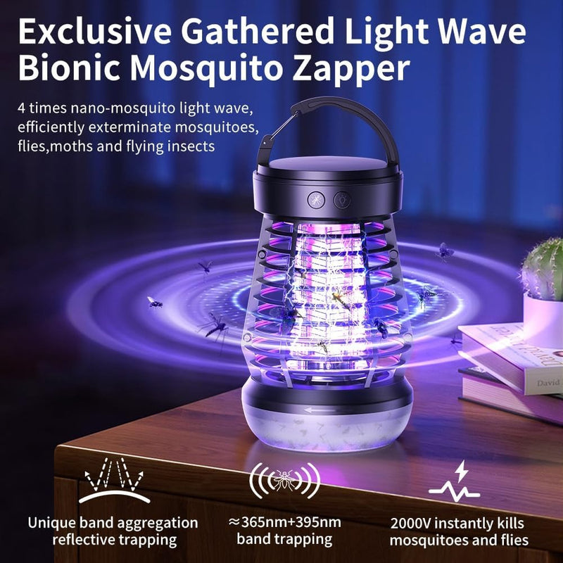 Portable Mosquito Zapper & Fly Repellent – Electric Bug Zapper Indoor & Outdoor Use