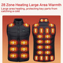USB Heated Gilet – Rechargeable Winter Jacket with 4 Heat Settings and 28 Heating Zones