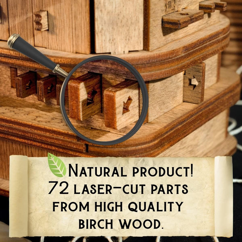 Davy Jones Locker Clue Box – 3D Wooden Puzzle Escape Room Brain Teaser