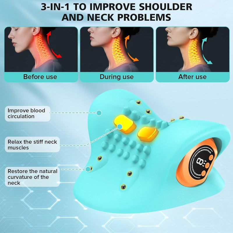 Rechargeable Portable Neck Massager - 3-in-1 Shiatsu Neck & Back