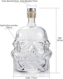 Whiskey Decanter Set with 2 Glasses – Transparent Carafe for Scotch Bourbon Vodka & More