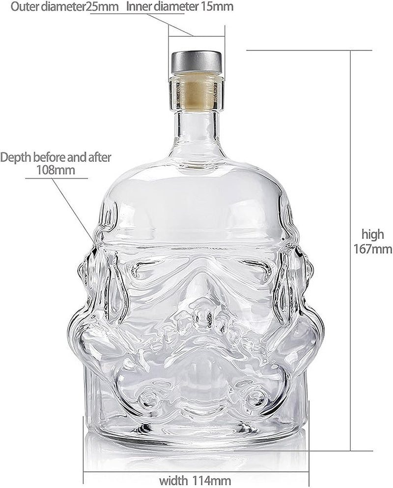 Whiskey Decanter Set with 2 Glasses – Transparent Carafe for Scotch Bourbon Vodka & More