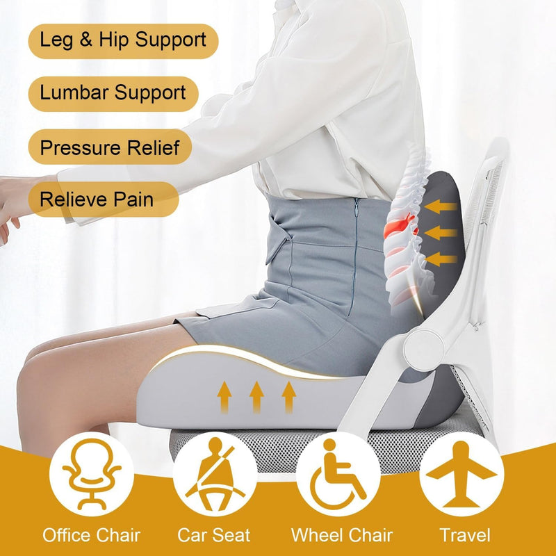 Memory Foam Lumbar Cushion – Back Rest Soft Support for Waist & Tailbone