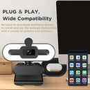 2K Webcam for PC – Adjustable FOV Zoom Privacy Cover USB Plug & Play