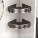 2 Tier Adhesive Corner Shower Caddies– No-Drill Bathroom & Kitchen Rack with Towel Holder