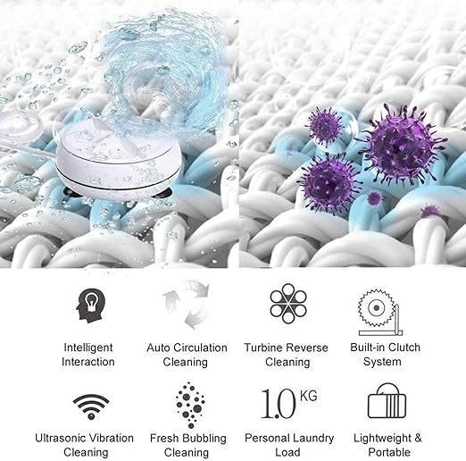 2-in-1 Portable USB Washing Machine – Mini Travel Turbine Washer for Clothes & Small Items