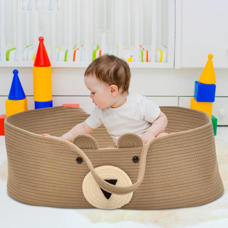 Cozy Baby Moses Basket – Portable Cotton Rope Infant Bed & Carrycot
