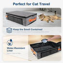 Collapsible Travel Cat Litter Tray– Portable Leak-Proof & Water-Resistant with Lid & Hard Bottom