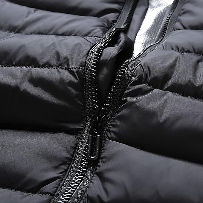 Unisex Heated Winter Jacket – 9 Heating Zones Lightweight Quilted Coat with Hood