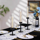 Glass Candlestick Holder Set of 3 – Modern Taper Candle Holders Table Centerpiece & Fireplace Decor