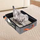 Collapsible Travel Cat Litter Tray– Portable Leak-Proof & Water-Resistant with Lid & Hard Bottom