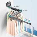 Wall-Mounted Clothes Tri Fold Clothes Airer – Space-Saving Retractable Laundry Dryer with Suction Cups