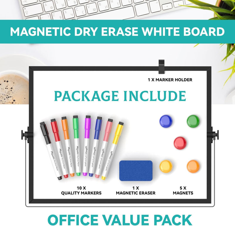 Mini Magnetic Whiteboard – Portable Double-Sided Dry Erase Easel 30x40cm