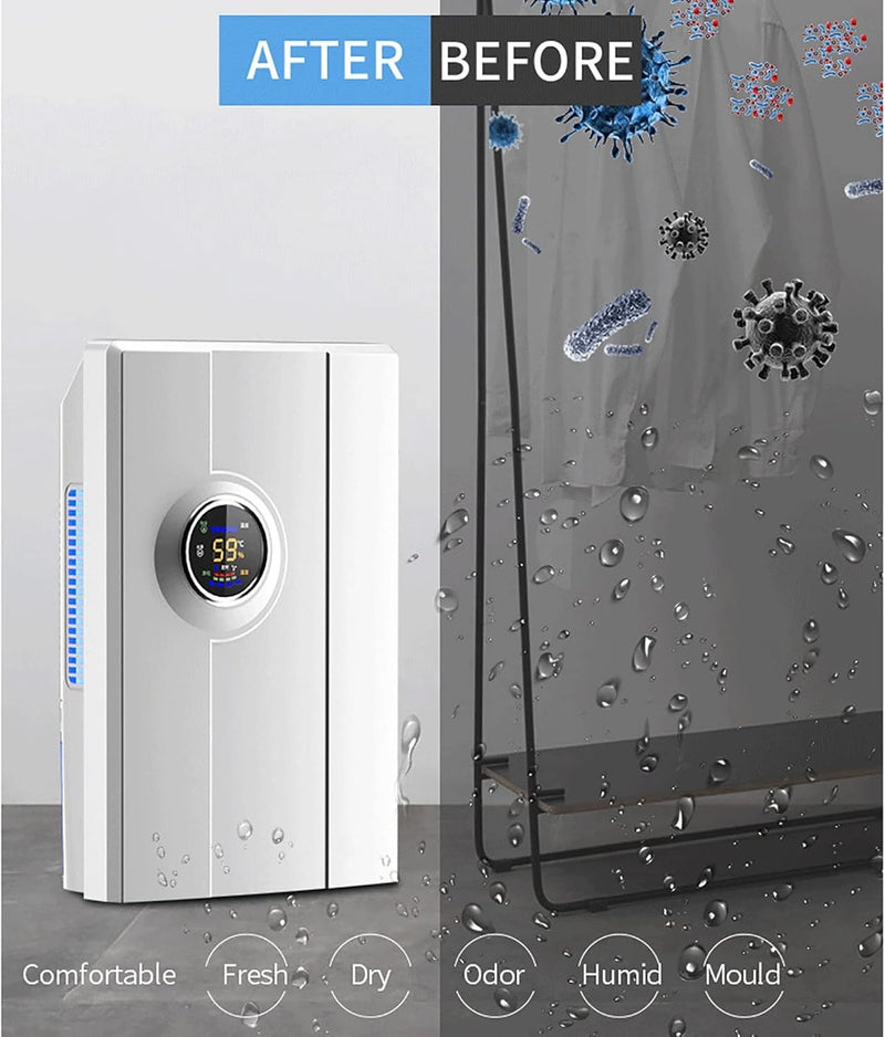 Smart Dehumidifier with Remote & LCD Display – 2.2L Quiet Home Air Purifier with Sleep Mode