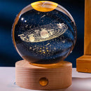 3D Crystal Ball Night Light – Luminous Decorative Ball Table Lamp with Wooden Base