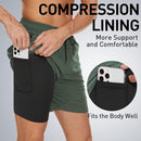 Swimming Shorts - 2-in-1 Breathable Quick Dry Shorts with Compression Lining