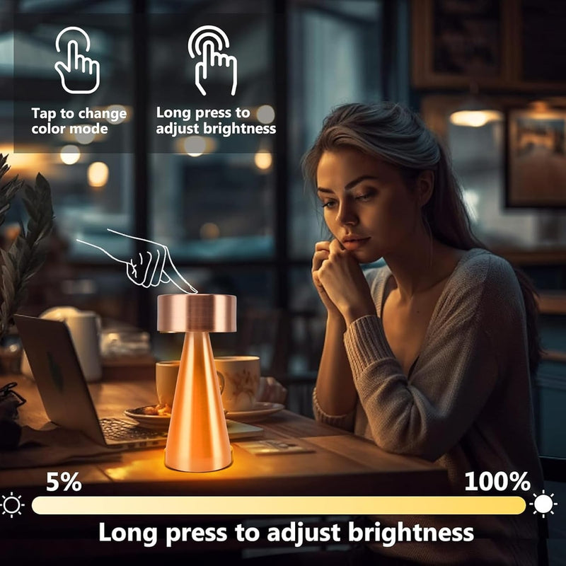 Nordic Table Lamp – Bedside Touch Sensor Night Light with Rechargeable Battery