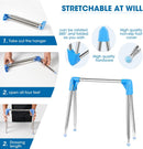 Portable Folding Clothes Rail – Adjustable Telescopic Travel Garment Rail