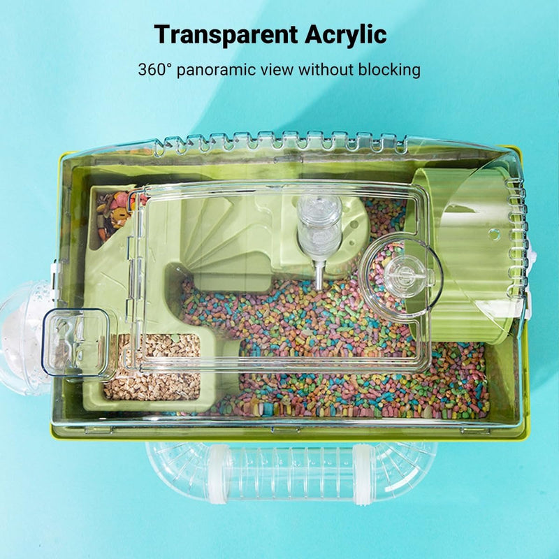 Luxury Acrylic Hamster Cage – Oversized Villa with Accessories Exercise Wheel & Tubes