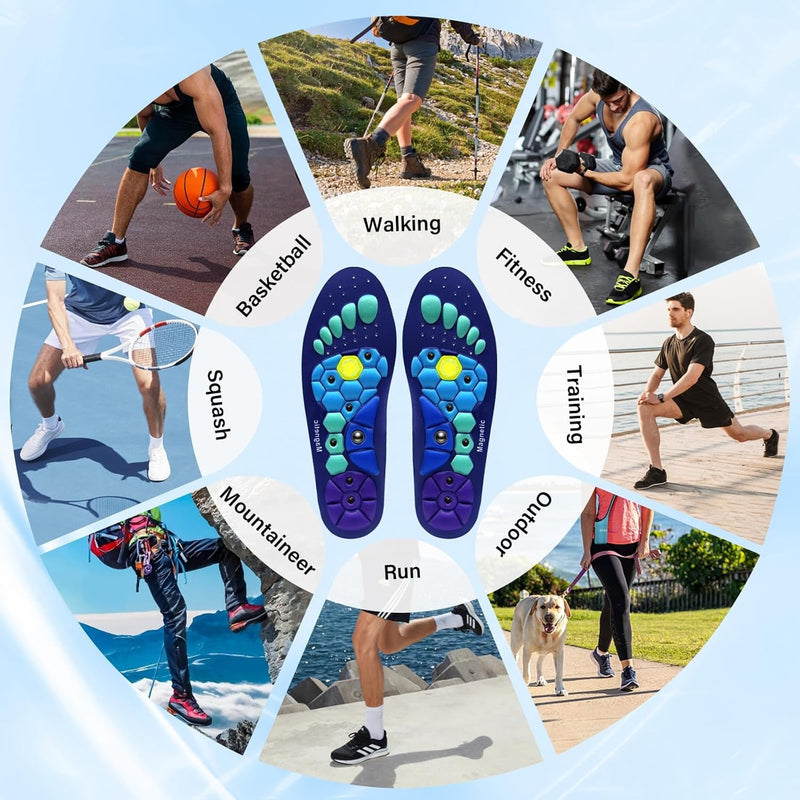 Magnetic Therapy Insoles – Breathable Acupressure Shoe Inserts for Foot Massage & Pain Relief