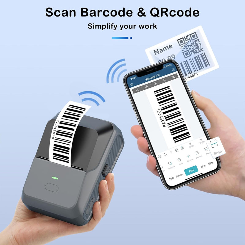 Wireless Pocket Label Printer – Portable Thermal Sticker Maker iOS & Android Compatible (20–50mm)