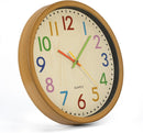 Colorful Silent 12 " Wall Clock – Kids Room Battery Operated Vintage Style