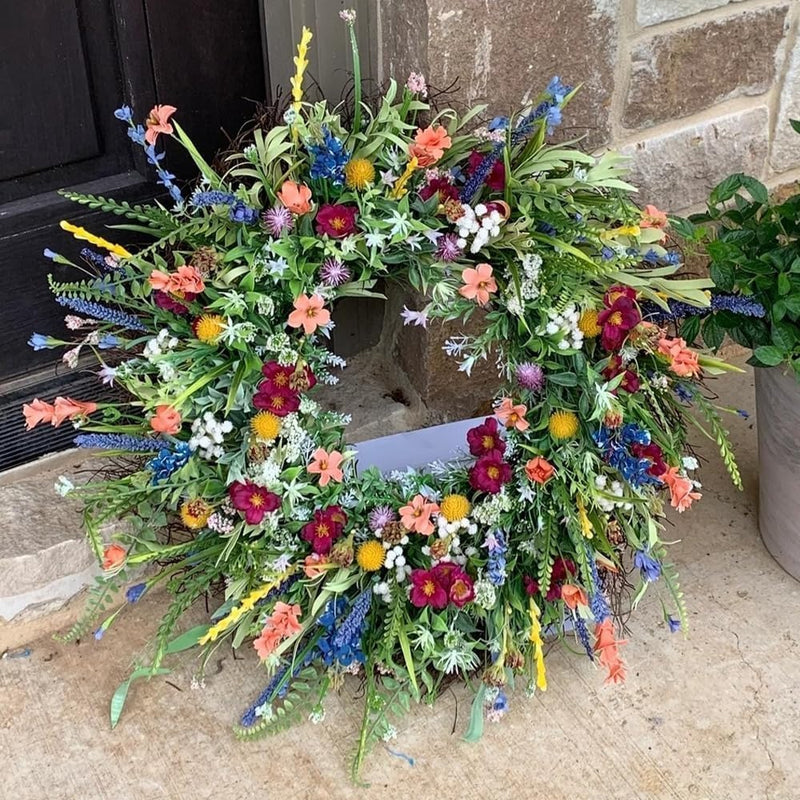 Artificial Door Wreath - Outdoor Flowers