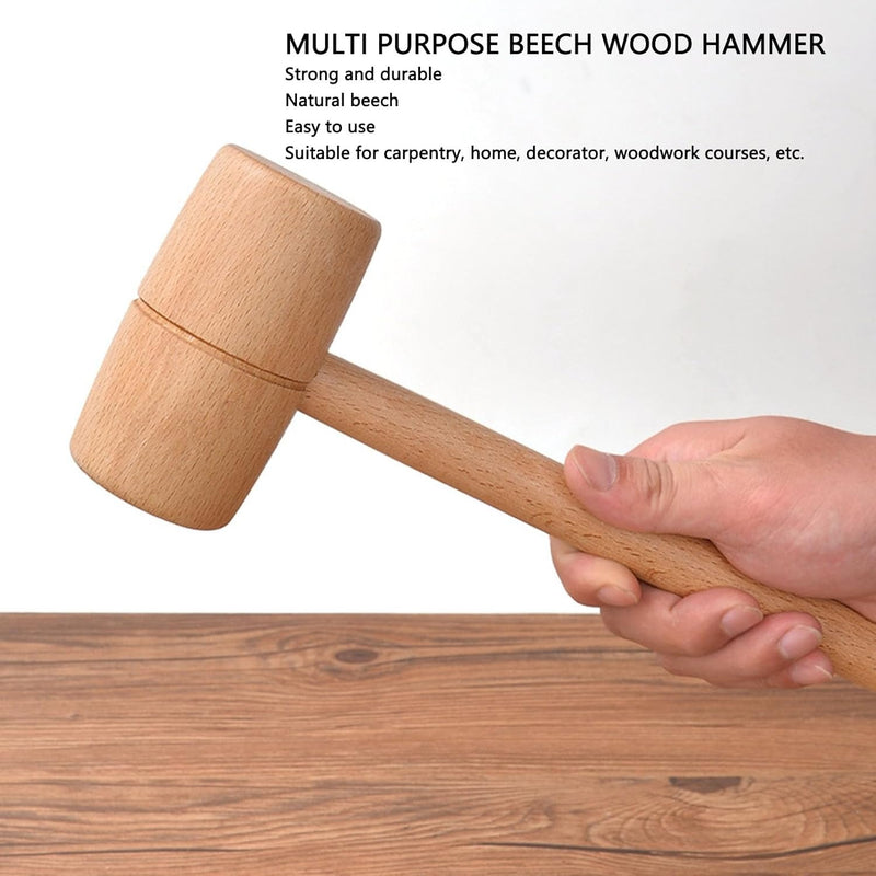 Wooden Mallet Hammer – Solid Beech Wood Round Head Lightweight & Durable Hand Tool