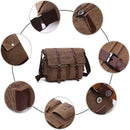 Vintage Canvas Messenger Bag – 16" Laptop Shoulder Bag for Work School & Travel