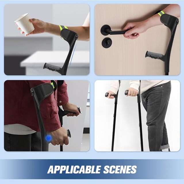 Lightweight Folding Forearm Crutches – Height Adjustable with Ergonomic Handle & Non-Slip Base
