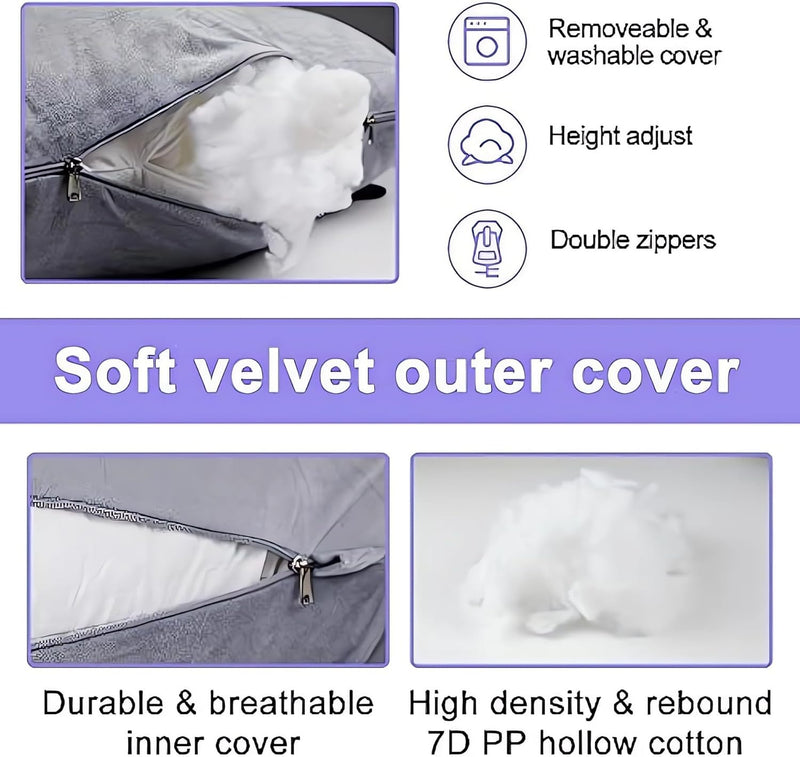 U-Shaped Maternity Pillow – Full Body Pregnancy Pillow with Belly Back Hip & Leg Support