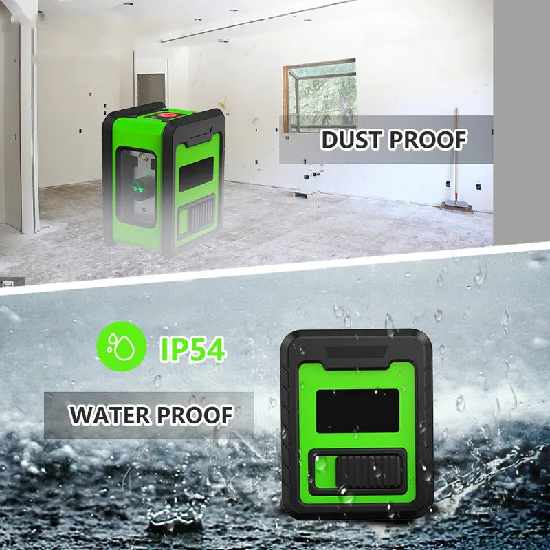 Mini 2 Line Infrared Laser Level – Portable Green 2-Line High-Precision Water & Alignment Meter