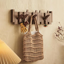 Wall-Mounted Folding Coat Hanger–  6 Wooden Hooks