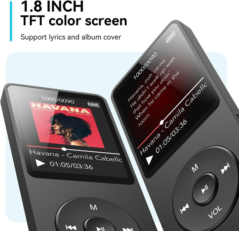 Rechargeable MP3 Player with Bluetooth 5.3 & Voice Recorder