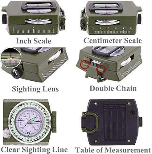 Military Lensatic Compass – Waterproof Hiking Survival Tool