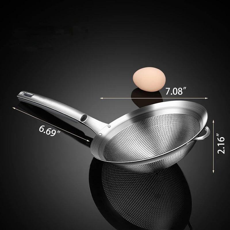 Stainless Steel Fine Mesh Strainer – 7" Kitchen Sieve for Flour Oil Juice Tea & Coffee