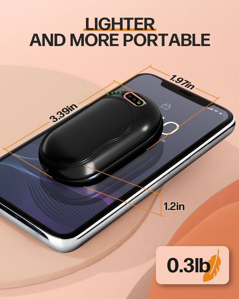 Rechargeable Magnetic Hand Warmers –  2-Pack 5000mAh Double-Sided Heating with 3 Levels