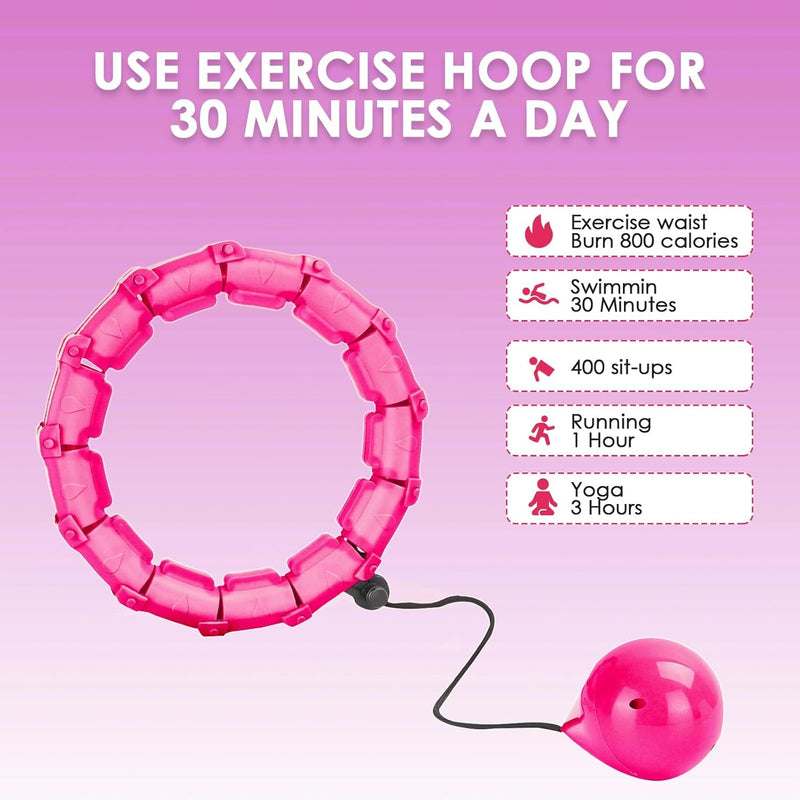 Weighted Smart Hula Hoop – Adjustable 28-Knot Waist Trainer for Fitness & Weight Loss