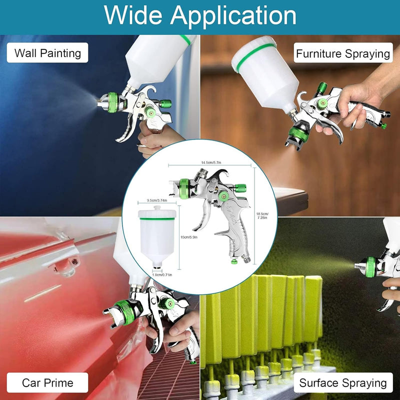 Professional Air Paint Spray Gun – 3 Nozzles & 600cc Cup - Ideal for Car Repairs & Furniture Painting