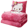 Hello Kitty 2-in-1 Embroidered Pillow Blanket – Foldable Arctic Fleece Cushion & Nap Blanket