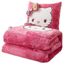 Hello Kitty 2-in-1 Embroidered Pillow Blanket – Foldable Arctic Fleece Cushion & Nap Blanket