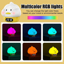 LED Night Light Clock – Rechargeable Silicone Touch Lamp Nursery Light for Babies