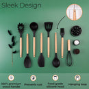 37-Piece Kitchen Utensils Set – Heat-Resistant Silicone Cooking Tools with Wooden Handles