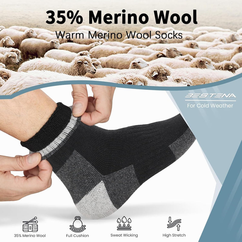 Merino Wool Socks – Premium Thermal Crew Socks Thick Insulated Winter Socks